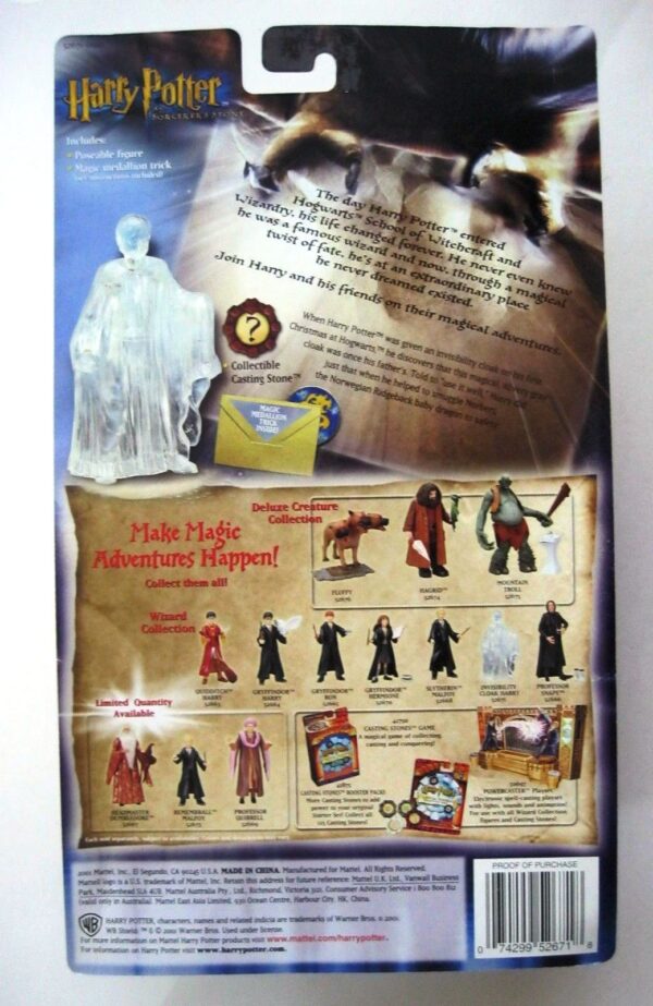 Invisibility Cloak Harry “The Power To Go Anywhere At Hogwarts”! (Harry Potter And The Sorerer’s Stone “Wizard Collection” Series-1) “Rare-Vintage” (2001)