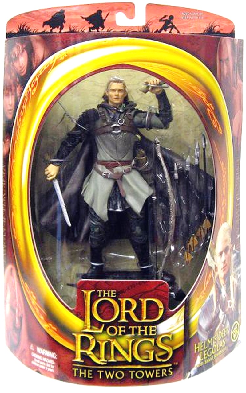 TOYBIZ HELM'S DEEP LEGOLAS WITH SHIELD & SKATEBOARD BOXED LORD OF THE RINGS 