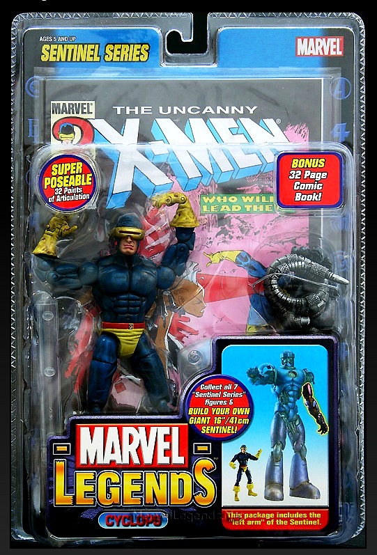 Cyclops “Gold w/Ruby Quartz Visor -Variant” (Marvel Legends Sentinel Series) “Rare-Vintage” (Series-10) 2005