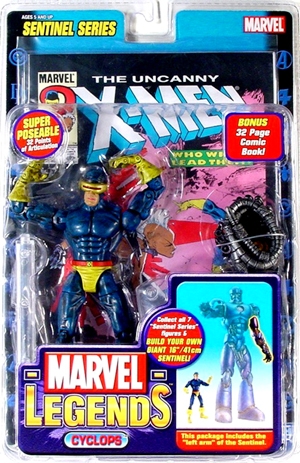 Cyclops “Gold w/Ruby Quartz Visor -Variant” (Marvel Legends Sentinel Series) “Rare-Vintage” (Series-10) 2005