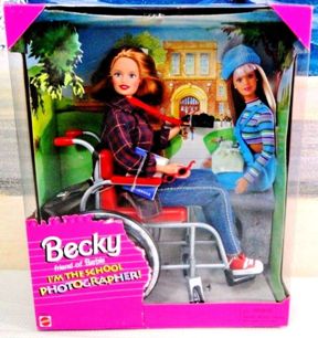 Becky School Photographer “In Wheelchair” (Mattel “Toys R Us Exclusive” Special Edition) “Rare-Vintage” (1998)