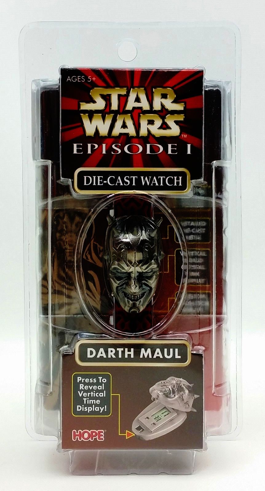 Star Wars Darth Maul Episode 1 Collector Watch w/ Qui-Gon Jinn Lightsaber  Display Case 
