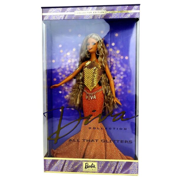 Diva Collection All That Glitters -1bbbb Diva “All That Glitters” Barbie-#2 (Diva Collection “Streak-Blonde” Collector Edition) "Rare-Vintage" (2002)