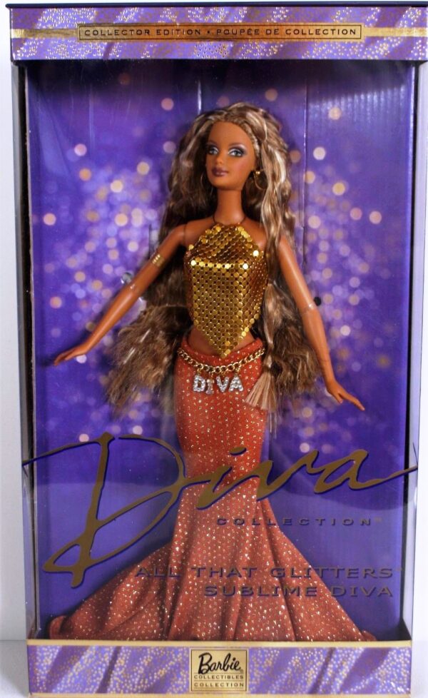 Diva Collection All That Glitters -1bbbbb Diva “All That Glitters” Barbie-#2 (Diva Collection “Streak-Blonde” Collector Edition) "Rare-Vintage" (2002)