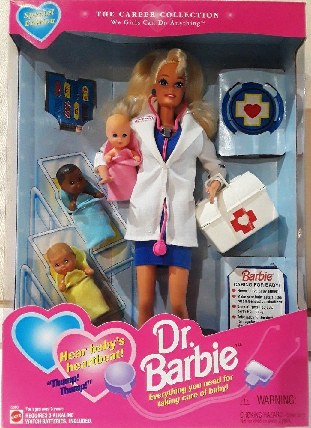 Terug kijken misdrijf Afhankelijk Dr Barbie “With Three Babies” (The Career Collection “Toys R Us Exclusive”  Special Edition) “Rare-Vintage” (1995) » Now And Then Collectibles