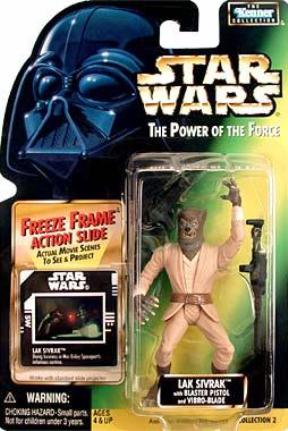 1997 Star Wars POTF  Freeze Frame green card Lak Sivrak with Blaster Pistol