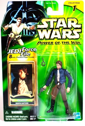Han Solo “Bespin Capture -(#.0300)” (Star Wars “POTJ-Jedi Force File Kenner/Hasbro Vintage Series Collection I”) “Rare-Vintage” (2000)
