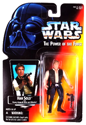 1995 STAR WARS  POWER OF THE FORCE  HAN SOLO & HEAVY ASSAULT RIFLE AND BLASTER 