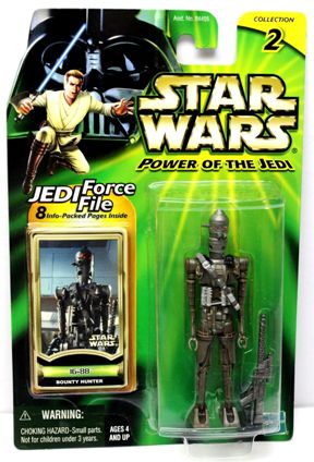 IG-88 “Bounty Hunter -(#.0100)” (Star Wars “POTJ-Jedi Force File Kenner/Hasbro Vintage Series Collection II”) “Rare-Vintage” (2000)