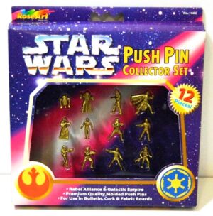 Push Pin Collector Set 12 Pc “Rebel Alliance & Galactic Empire” (Star Wars Collector Set “Lucasfilm Vintage Collection”) “Rare-Vintage” (1997) 