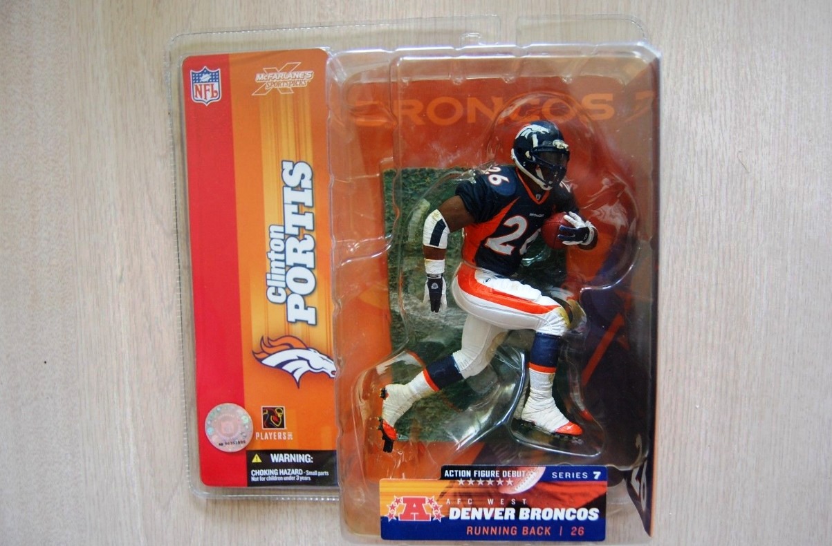 Clinton Portis ("Rookie Denver Broncos RB, No. 26 Dirty Blue Jersey") Series-07 (2004)