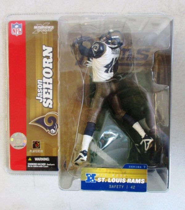 Jason Sehorn ("St Louis Rams Safety, No. 42 White Jersey Chase-Variant") Series-07 (2004)