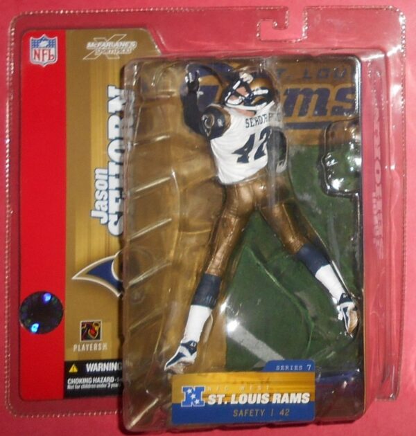 Jason Sehorn ("St Louis Rams Safety, No. 42 White Jersey Chase-Variant") Series-07 (2004)
