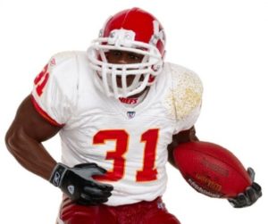 1- Priest Holmes (White-Jersey) with nose tape-G