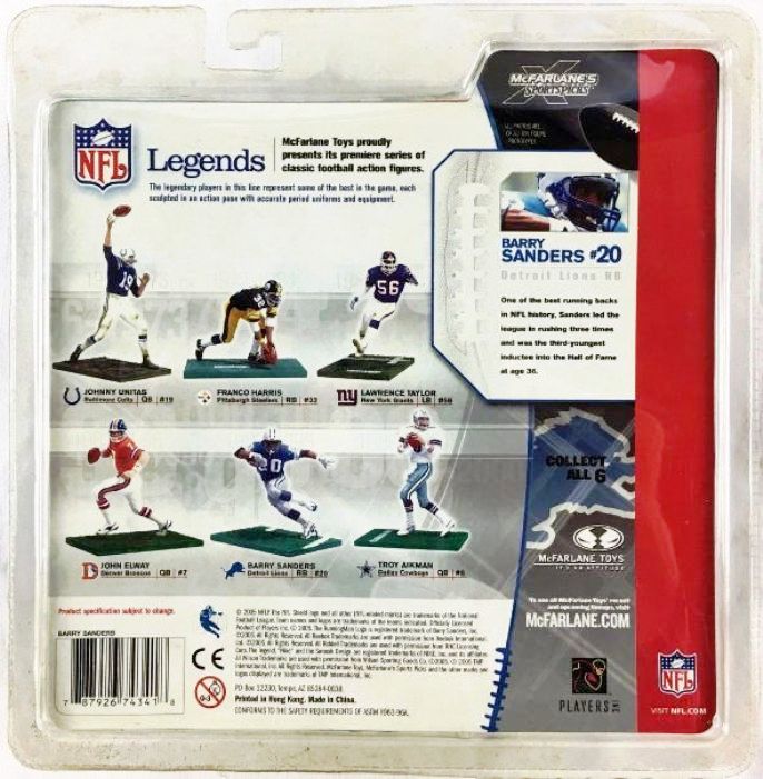 2005 McFarlane NFL Legends Barry Sanders (Blue Jersey) (2)