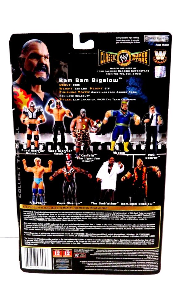 Bam Bam Bigelow -“Kamikaze Headbutt!” (Classic Super Stars Series!) Series-9 “Rare-Vintage” (2006) 