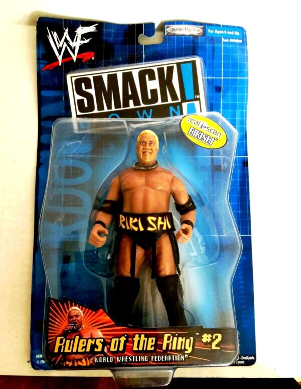 Rikishi Rulers of the Ring #2 (Brown Beaded Necklace)-1 Rikishi -“Rulers of the Ring #2”! (WWF-Smack Down -"Brown & Gray Beaded Necklace"!) Series-2 “Rare-Vintage” (2000)