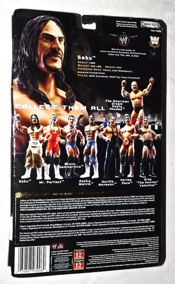 Sabu -“Gold Pants” (Classic Super Stars Series!) Series-10 “Rare-Vintage” (2006) 