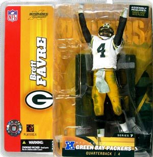 Brett Favre ("Green Bay Packers QB No. 4 White w/Green Long Sleeves Jersey Chase-Variant") Series-07 (2004)