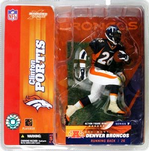Clinton Portis ("Rookie Denver Broncos RB, No. 26 Dirty Blue Jersey") Series-07 (2004)