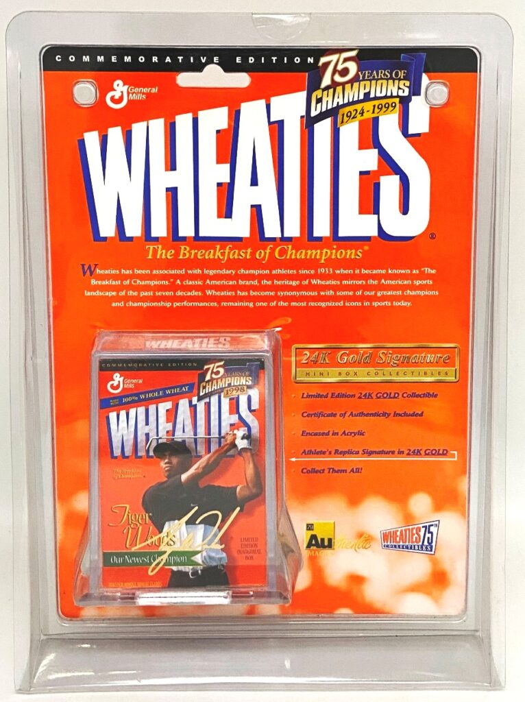 1999 Wheaties 24K Gold Signature Tiger Woods (1)