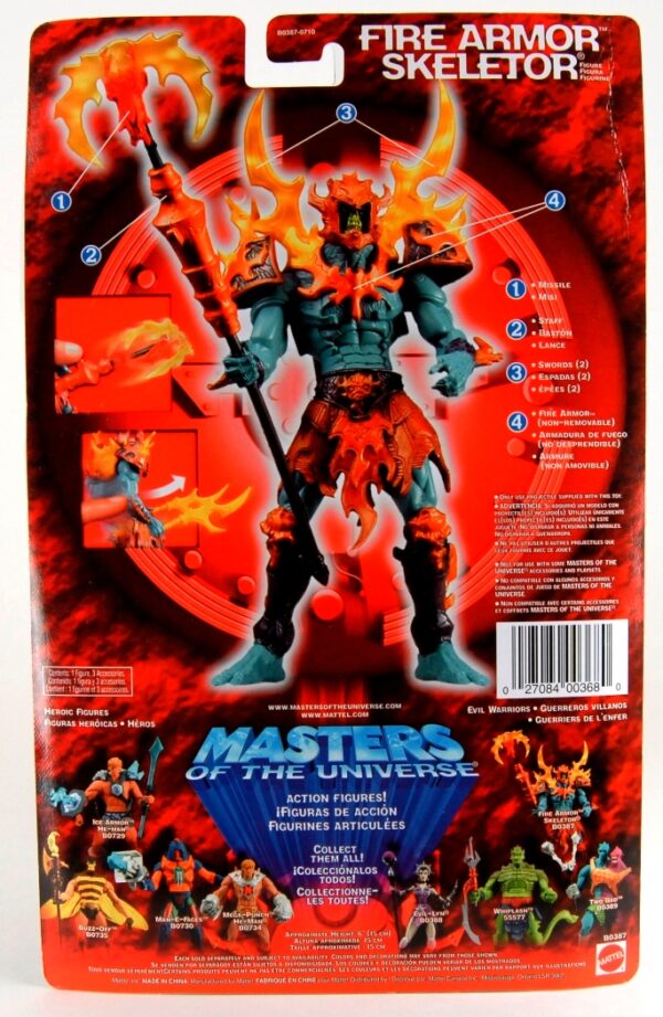 (Fire Armor Skeletor)-1 Fire Armor Skeletor “Overlord of Evil”! (Masters Of The Universe Series-3) “Rare-Vintage” (2002)