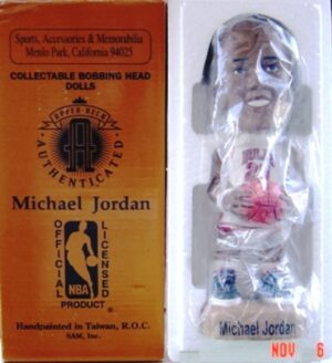 Michael Jordan Limited Edition Bobble “#8978/10,000 Handcrafted Chicago Bulls #23 White Uniform” (Sam Inc Collection Series) “Rare-Vintage” (1994)