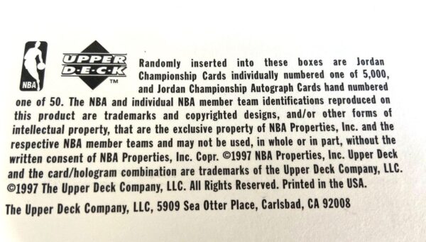 Michael Jordan Upper Deck The Jordan Championship 24-Card Set 1997-01a Michael Jordan Upper Deck The Jordan Championship 24-Card Set 1997-01a