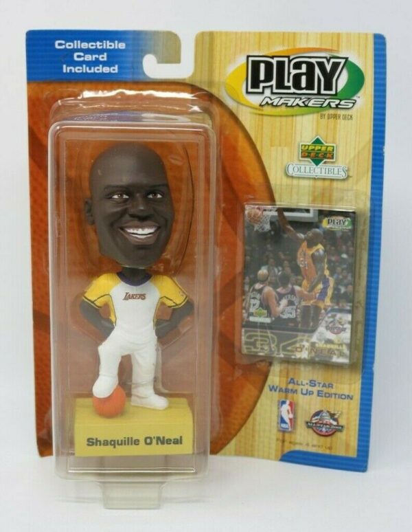 Shaquille O'Neal 2001-a Shaquille O'Neal 2001 NBA “All Star Warm Up Edition Lakers Gold/White Uniform-Gold Base” (Upper Deck Play Makers Collection Series) “Rare-Vintage” (2001)