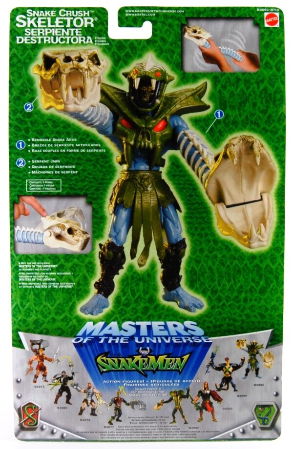(Snake Crush Skeletor)-1 Snake Crush Skeletor “Overlord of Evil!” The SnakeMen! (Masters Of The Universe Series-5) “Rare-Vintage” (2003)