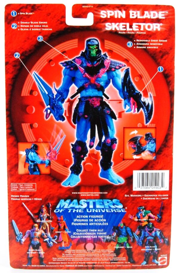 Spin Blade Skeletor “w/Action Chip & Dragon’s Brood Video” The Sinister Skeletor! (Masters Of The Universe Series-2) “Rare-Vintage” (2002)