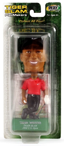 Tiger Woods 2000 “Tiger Slam # 1 of 4 PGA 2000 United States Open-Red/Black Uniform-Green Base” (Upper Deck Play Makers Collection Series) “Rare-Vintage” (2000)