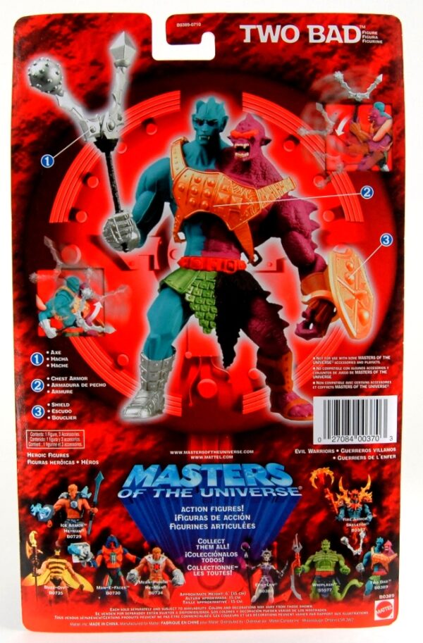(Two Bad) (6c) Two Bad “w/Double-Headed Mace” Evil Warrior! (Masters Of The Universe Series-2) “Rare-Vintage” (2002)
