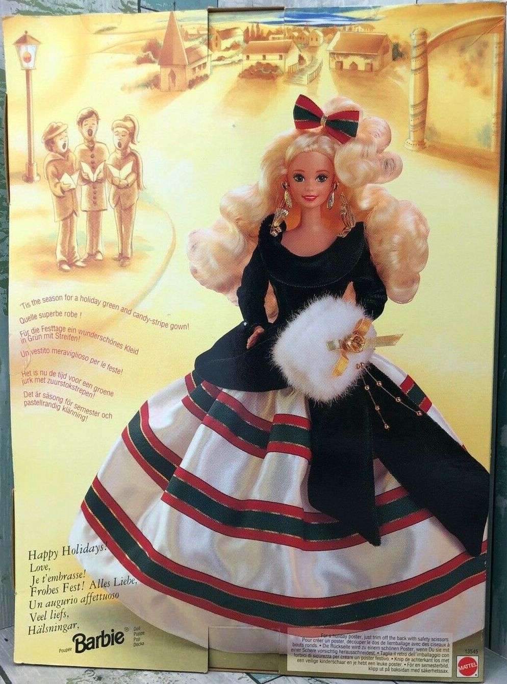 1994 Happy Holidays Gala Barbie Doll (Blonde) English Version "Rare
