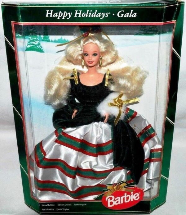 1994 Happy Holidays Barbie (Blonde) Gala-b