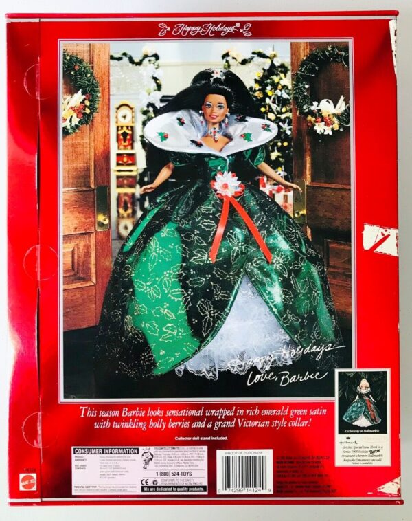 1995 Happy Holidays Barbie Doll (African American) (01a)