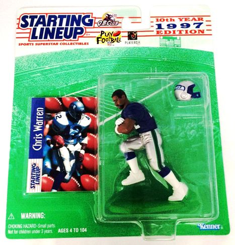 Chris Warren “Blue & Silver Uniform w/NFL Trading Card” (Greatest Sports Heroes) Starting Lineup “Rare-Vintage (1997)