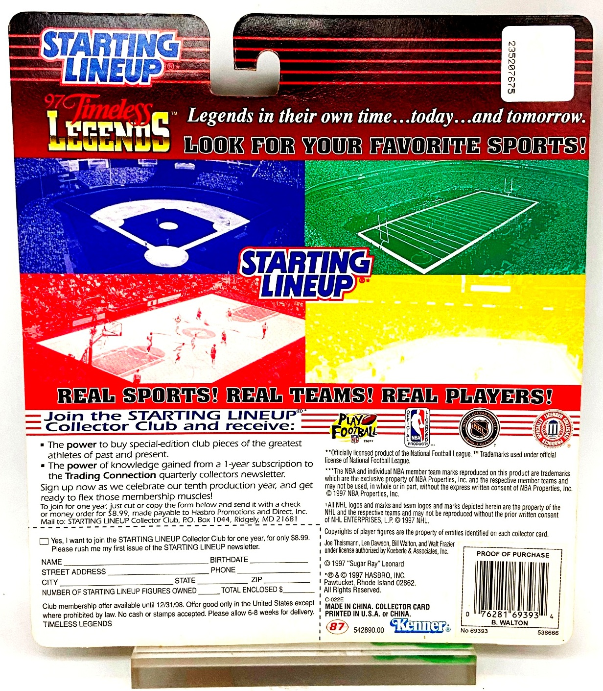 Vintage 1997 SLU Timeless Legends NBA Bill Walton (Sports Superstar