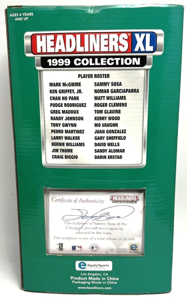1999 Equity Sports Headliners XL Sammy Sosa (2) 1999 Equity Sports Headliners XL Sammy Sosa (2)