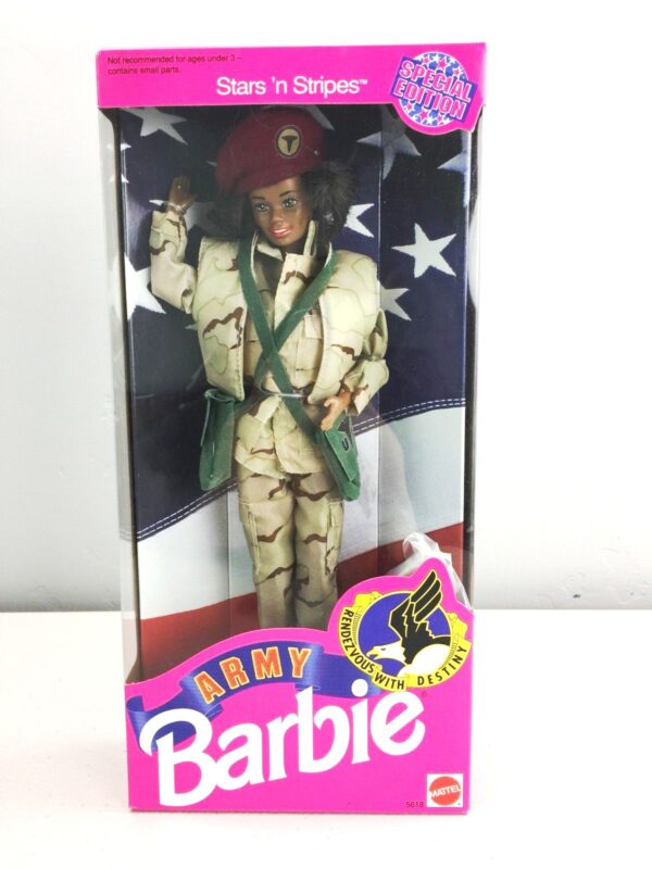 Army Barbie AA (stars n Stripes)-A Stars n Stripes Army Barbie “African American” (Rendezvous with Destiny “Toys R Us Exclusive” Special Edition) “Rare-Vintage” (1992)
