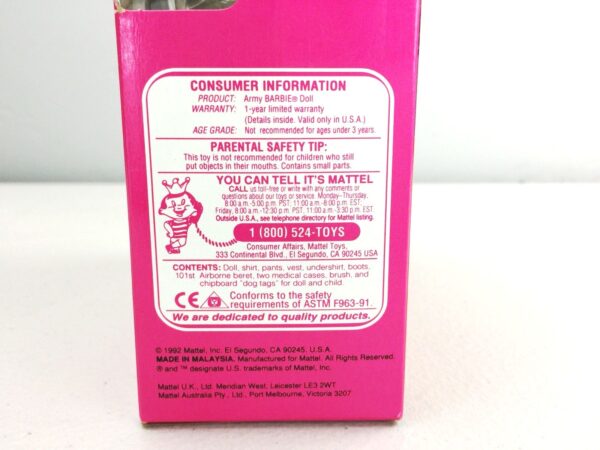 Army Barbie AA (stars n Stripes)-D Stars n Stripes Army Barbie “African American” (Rendezvous with Destiny “Toys R Us Exclusive” Special Edition) “Rare-Vintage” (1992)