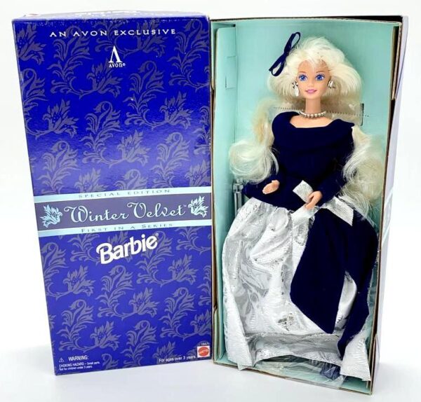 Avon-Winter Velvet Barbie (Blonde)-AA Winter Velvet Barbie (Avon Exclusive Special Edition Blonde-First in Series) "Rare-Vintage" (1995)