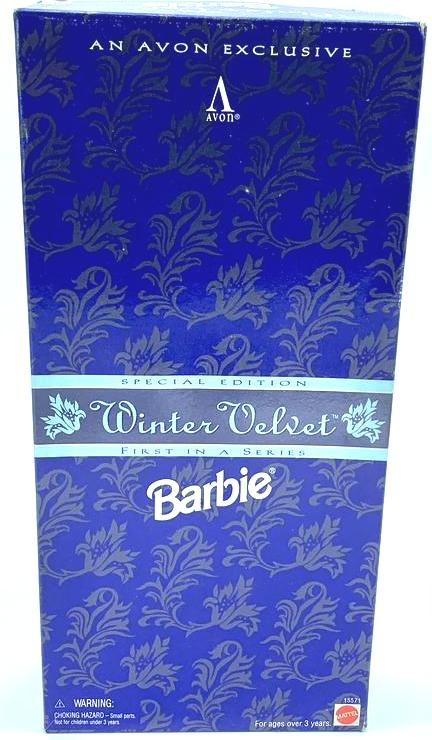 Avon-Winter Velvet Barbie (Blonde)-AA1 Winter Velvet Barbie (Avon Exclusive Special Edition Blonde-First in Series) "Rare-Vintage" (1995)