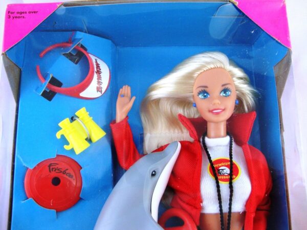 Baywatch Barbie-1994-d Baywatch Barbie “Lifeguard-Platinum Blonde” (Mattel “Baywatch Favorite TV Show! Barbie”) “Rare-Vintage” (1994)