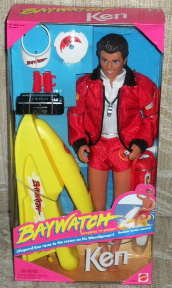Baywatch Ken-1994-a Baywatch Ken “Lifeguard-Caucasian” (Mattel “Baywatch Favorite TV Show! Ken”) “Rare-Vintage” (1994)