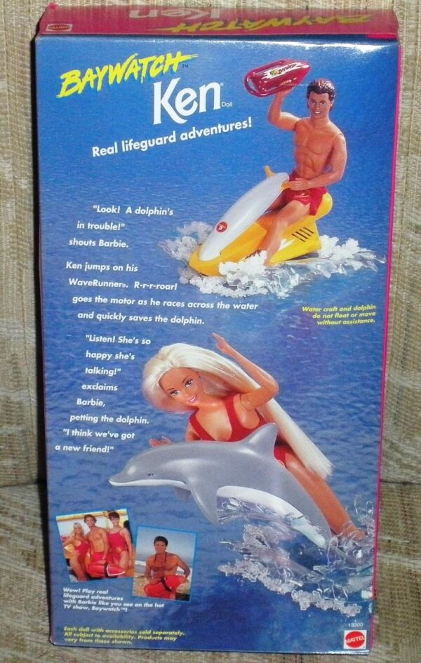Baywatch Ken-1994-b Baywatch Ken “Lifeguard-Caucasian” (Mattel “Baywatch Favorite TV Show! Ken”) “Rare-Vintage” (1994)