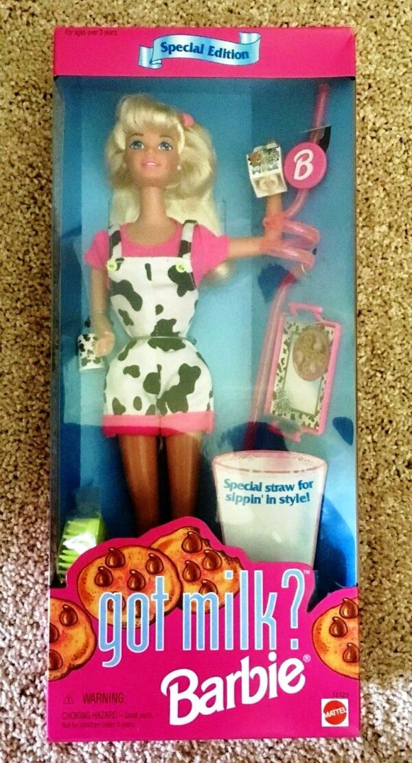 Got Milk Barbie (Platinum Blonde)-01d Got Milk Barbie “Platinum Blonde” (Toys R Us Exclusive Special Edition) “Rare-Vintage” (1995)