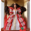 Happy Holidays Barbie Doll (Brunette) 10th Anniversary Gold Insert (2a)