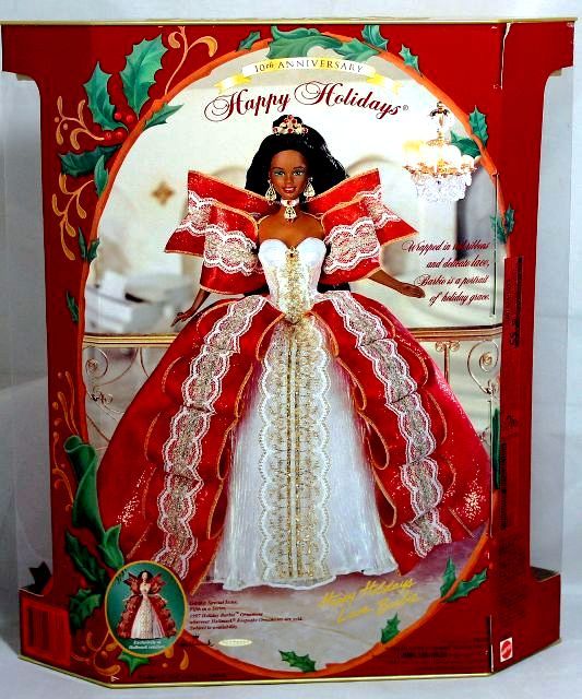 1997 Happy Holidays Barbie Doll w/White Insert (African American) Special Edition "Rare-Vintage" (1997)