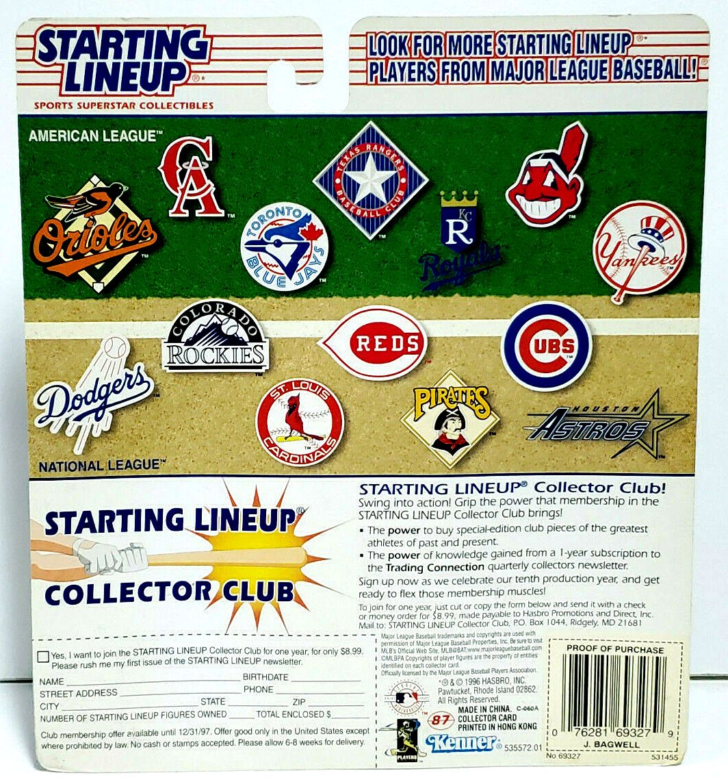 Download Jeff Bagwell "10th Year 1997 Edition" (Sports Superstar Collectibles Kenner Starting Lineup MLB ...